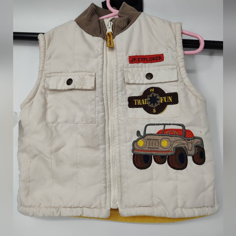 Kid's Play Kids' Cream Fleece Lined Vest with Patches Size 2T